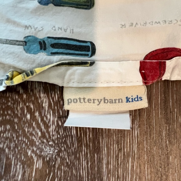 Pottery Barn Kids Trevor Twin Flat Sheet Tools Construction Carpentry Flat only - Picture 3 of 8